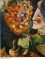 Femme au bouquet contemporain Marc Chagall